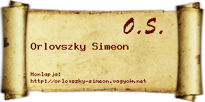 Orlovszky Simeon névjegykártya